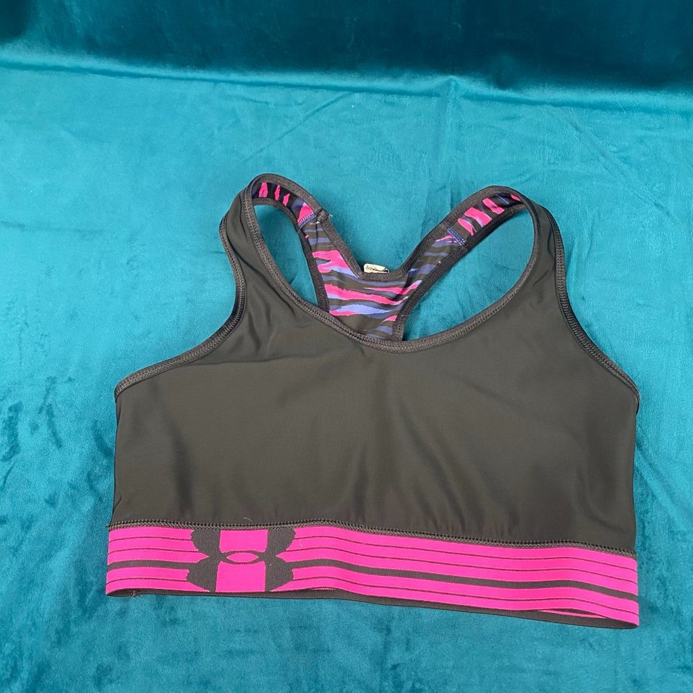Under Armour Mid Impact Printed Sports Bra - Picture 4 of 7